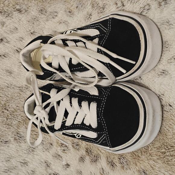 Vans Kids Old Skool Logo Print Black & White 12  NWOT - Picture 2 of 7